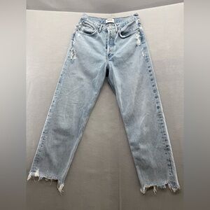 Agolde Women’s Button Fly 90s Crop A173-1206 Lightwash Denim Jeans Size 25